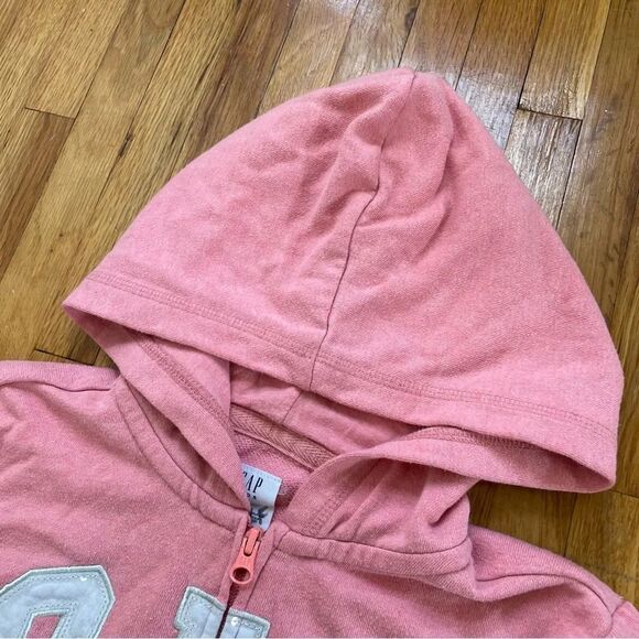 4/$25 Gap Logo Zip Up Hoodie Sweatshirt Girls Size Medium 8 Coral Pink - Picture 11 of 14